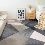 HOMFINE Washable Modern Area Rug - Geometry Style 5x7 Rugs for Living Room, Bedroom, Machine Washable Rug Soft Non Slip Non Shedding Area Rug - Green, 5'x7'