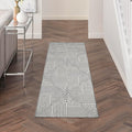 Nourison Home Textured Home Charcoal Ivory 2'3" x 7'6" Area Rug - Easy Clean, Non Shedding, Bed Room, Living Room, Dining Room, Kitchen (8' Runner)