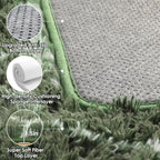 ONASAR Area Rugs for Bedroom Living Room, Washable 4x6 Fluffy Olive Green and White Throw Rug, Shaggy Geometric Floor Mat for Home Decor Aesthetic, Soft Plush Fuzzy Carpet for Nursery Kids Teen Dorm