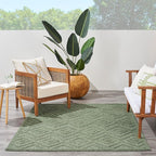 Nourison Home Versatile Green 4' x 6' Area Rug - Easy Clean, Non Shedding, Bed Room, Living Room, Dining Room, Kitchen (4' x 6')