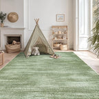 Dark Green Rug 5x7 for Dining Room Under Table Low Pile Non Slip Washable Area Rugs for Bedroom Aesthetic Abstract Olive Green Floor Carpet for Living Room 5 x 7