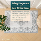 Istana 2x3 Rugs - Pink Beige Whisper/Grey/Blue Area Rugs - Foldable Dining Room Rug - Area Rug for Bedroom - Anti-Slip Washable Modern Rugs for Living Room