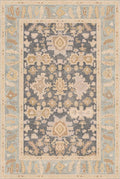 Kuden 10x14 Large Area Rug, Machine Washable Area Rug with Non-Slip Backing, Vintage Style, Soft, Easy Clean, Low Pile Rug for Living Room, Bedroom, Dining Room