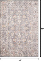 Loloi II Skye Collection SKY-01 Grey/Apricot 3'-6" x 5'-6" Accent Rug