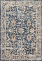 Loloi Teagan Collection TEA-03 Denim/Pebble 6'-7" x 9'-2" Area Rug, Large, Soft Neutral Rug, High-Traffic for Living Room, Bedroom, Home Office, Dining Area
