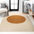 JONATHAN Y Machine Washable Indoor Area Rug 8X10 Cream/Terracotta, Cirkel Minimalist Geometric Dot for Living Room, Bedroom, Kitchen, Office, Easy-Cleaning, Pet-Friendly, Non-Shedding WSH113A-8
