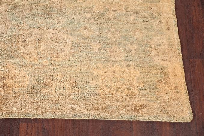 Rug Source Tribal Collection 7x9 Moroccan Area Rug, Hand Knotted Beige & Ivories Floral Rug, Oriental Jute Carpet for Bedroom, Living Room, Dining Room