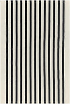 KOZYFLY Black and Beige Striped Porch Rug 2x3 Ft Small Area Rug Cotton Outdoor Doormat Front Door Rug Washable Outdoor Rug Farmhouse Layered Door Mat for Front Door Entryway Patio Porch