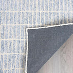 Hand-Tufted 100% Wool Area Rug – Unique Modern Geometric Grid Pattern, Soft Plush Textured Carpet for Living Room, Bedroom, Dining Room & Entryway (Blue, 6' x 9')