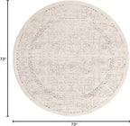 Unique Loom Isabella Collection Area Rug - Adjani (6' 1" Round, White/ Blue)