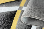 GLORY RUGS Area Rug 4x6 Yellow Door Mat Modern Swirls Carpet Bedroom Living Room Contemporary Dining Accent Sevilla Collection 4816