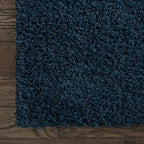 Unique Loom Solid Shag Collection Area Rug (6' 1" x 9' Rectangle, Sapphire Blue/ Navy Blue)