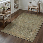 Area Rug 3x5 Brown Entryway Office Washable Vintage Carpet Non Slip Indoor Kitchen Door Mat Retro Traditional Accent Throw Small Rug for Bathroom Bedroom Dining Living Room
