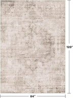 Farmhouse Area Rugs for Living Room - 7x10 Washable Modern Abstract Rug for Bedroom, Dining Room Under Table, Home Office, Soft Washable & Stain Resistance (Beige & Peach)