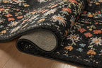 Loloi Rifle Paper Co. Laurel Collection LAU-02 Black 5'-3" x 7'-8" Area Rug
