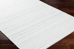 Mark&Day Wool Rugs, 5x8 Precious Solid and Border Cream/Charcoal Area Rug, Cream Grey Carpet for Living Room, Bedroom or Kitchen (5' x 7'6")