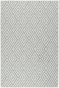 Dash & Albert Diamond Platinum/White Machine Washable Rug, 7.5 X 9.5 Feet, White Geometric Pattern