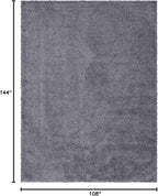 Unique Loom Davos Shag Collection Area Rug - Solid (9' x 12' Rectangle, Peppercorn)