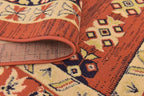 Unique Loom Taftan Collection Border Geometric Tribal Inspired Design Area Rug (8' 0 x 8' 0 Square, Terracotta/ Ivory)