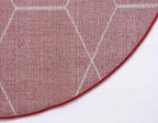 Unique Loom Trellis Frieze Collection Area Rug - Geometric (4' 1" Round Red/Ivory)