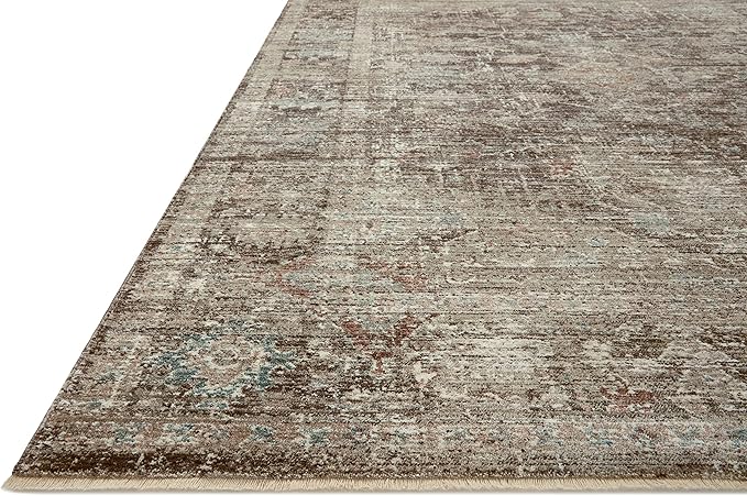 Loloi Magnolia Home by Joanna Gaines Millie Collection MIE-03 Charcoal/Dove 2'-7" x 8'-0", .25" Pile Height, Runner Rug
