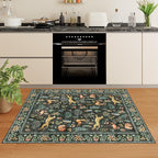 DUKINO 3x5 Rug, Washable Animal Area Rug with Non Slip Vintage Design, Indoor Soft Low Pile Carpet for Bedroom, Nursery, Dining Room, Farmhouse, Playroom, Black