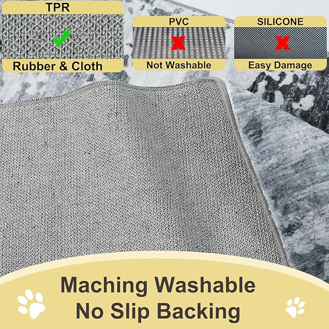 COMSLE Door Mat Soft Absorbent Indoor Front Entryway Rug Machine Washable Entrance Mats for Muddy Paws Non Slip Throw Rugs 24" x 36" Doormat for Inside Foyer Bedroom - Gray