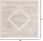 Unique Loom Isabella Collection Area Rug - Rossellini (5' Square, White/ Black)