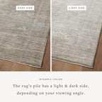 Loloi Magnolia Home by Joanna Gaines Millie Collection MIE-05 Stone/Natural 9'-6" x 9'-6", .25" Pile Height, Round Area Rug