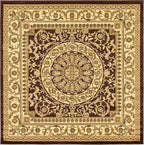 Unique Loom Versailles Collection Traditional Classic Medallion Floral Motif Area Rug (6' 0 x 6' 0 Square, Brown/ Ivory)