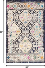 SAFAVIEH Madison Collection Accent Rug - 3' x 5', Black & Yellow, Boho Diamond Distressed Design, Non-Shedding & Easy Care, Ideal for High Traffic Areas in Entryway, Living Room, Bedroom (MAD418Z)
