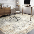 7x10 Area Rug Living Room Rugs - Washable Neutral Modern Abstract Soft Thin Large Rug Indoor Floor No Slip Rug Carpet for Bedroom Under Dining Table Home Office Decor - Golden Grey