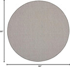 Nourison Home Courtyard Ivory Charcoal 8' x Round Area Rug - Easy Clean, Non Shedding, Bed Room, Living Room, Dining Room, Kitchen (8' x Round)