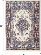 Home Dynamix Premium Sakarya Traditional Medallion Border Area Rug, Porcelain, 5'2"x7'4" Rectangle