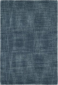 Dash and Albert Crosshatch Denim Hand Micro Hooked Wool Rug, 2 X 3 Feet, Blue Solid Pattern - Premium Luxury Hotel Quality Soft Breathable Hypoallergenic Machine Washable Easy Care All Season