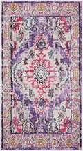 SAFAVIEH Monaco Collection Accent Rug - 2'2" x 4', Violet & Fuchsia, Medallion Distressed Design, Non-Shedding & Easy Care, Ideal for High Traffic Areas in Entryway, Living Room, Bedroom (MNC243P)