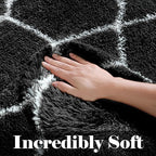 ONASAR 6x9 Area Rugs for Living Room Bedroom, Washable Large Fluffy Black and White Throw Rug, Geometric Soft Plush Shaggy Floor Carpet for Nursery Kids Girls Boys Teen Dorm Home Decor Aesthetic