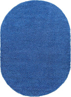 Unique Loom Solid Shag Collection Area Rug (8' x 10' Oval, Lilac)