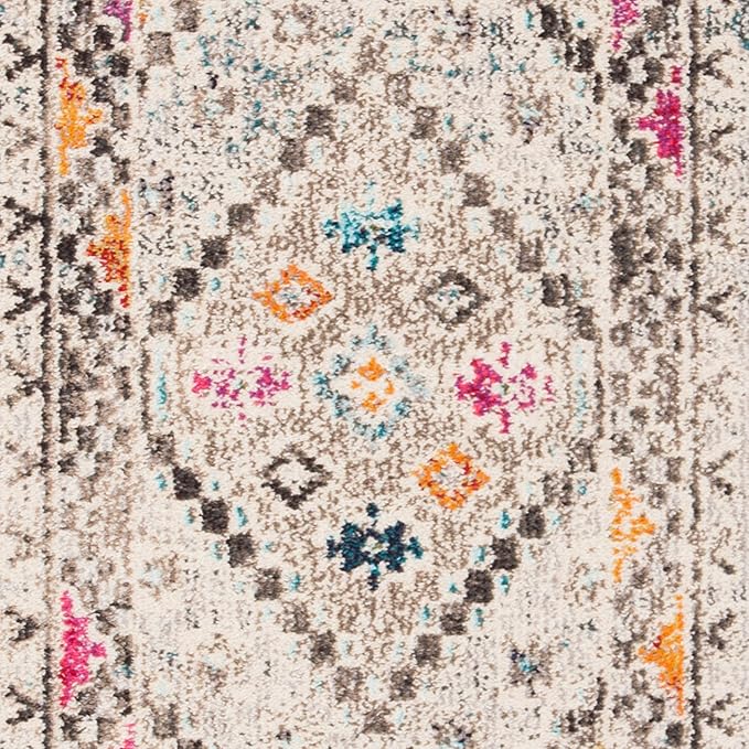 SAFAVIEH Madison Collection Accent Rug - 2'2" x 4', Grey & Yellow, Boho Diamond Distressed Design, Non-Shedding & Easy Care, Ideal for High Traffic Areas in Entryway, Living Room, Bedroom (MAD418F)