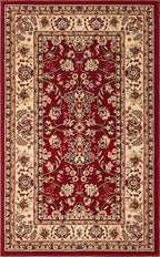 Unique Loom Sialk Hill Collection Area Rug - Washington (3' 3" x 5' 3" Rectangle Burgundy/Cream)