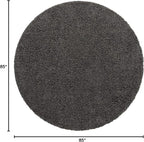 Unique Loom Solid Shag Collection Area Rug (7' 1" Round, Graphite Gray)