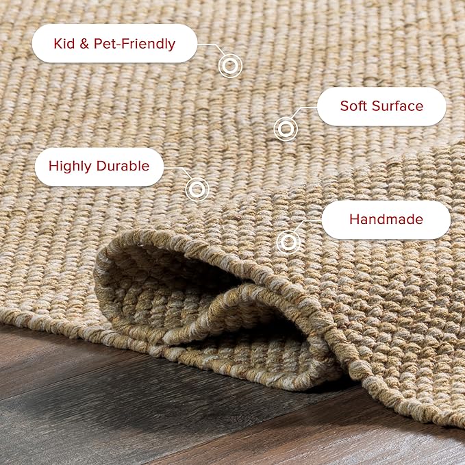 nuLOOM Alessi Solid Farmhouse Cotton Area Rug, 6x9, Beige