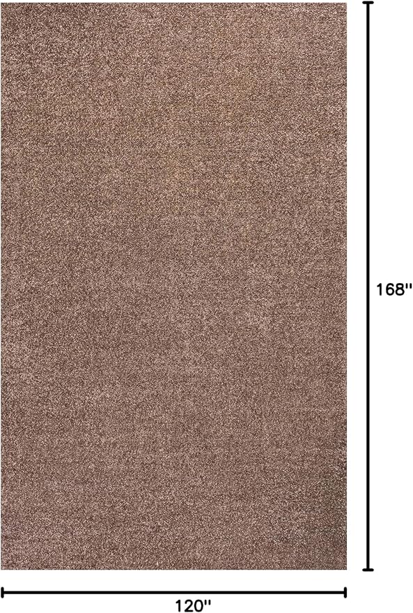 Eyely UES100J-14 Supersoft Haze Solid Low-Pile Indoor Area Rug, Coastal, Bohemian, Minimalist, Classic, Casual for Bedroom,Kitchen,Living Room,Non Shedding,Easy-Washing, Brown, 10 X 14