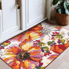 Rugshop Modern Bright Flowers Non-Slip (Non-Skid) for Entryway,Doormat,Kitchen,Foyer Area Rug 2'7" x 4' Multi
