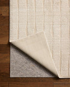 Loloi Chris Loves Julia Calvin Collection CLV-02 Ivory/Oatmeal 3'-6" x 5'-6" Accent Rug Checkered Neutral Soft Living Room Bedroom Carpet