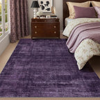 Kokia Abstract Area Rug Living Room 5x7 Washable Large Rug Bedroom Living Room Under Dining Table Soft Non Slip Stain Resistant Carpet Room Decor, Purple Rug, Oslo Dusty