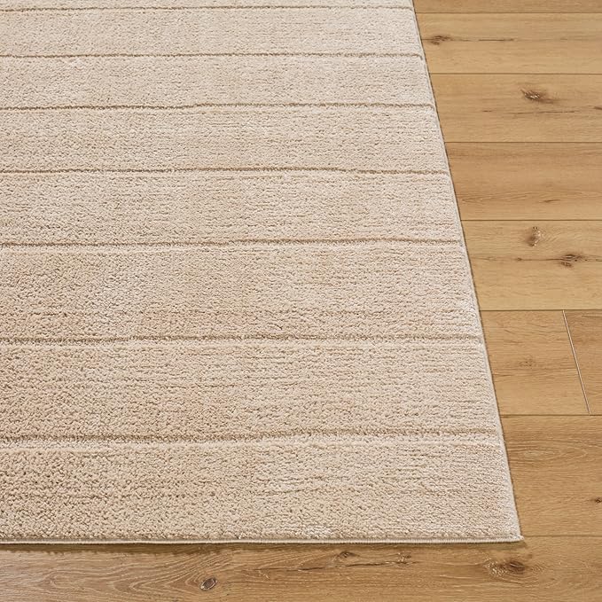 Livabliss x Our PNW Home Cascade Minimalist Striped Area Rug, 2'7" x 10', Taupe