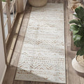 jinchan Boho Runner Rug 2x5 - Moroccan Machine Washable Non-Slip Bohemian Diamond Low-Pile Soft Runner Rug for Entryway Hallway Kitchen Bedroom Laundry Room (2‘x5', Mocha)
