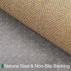 LUMI Handwoven Sisal Door Mat, Non-Slip Durable Entryway Mat, Welcome Front Doormat, Solid Floor Mats for Entrance, 20"x32", Herringbone Sisal
