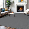 IOHOUZE Washable Area Rug 6x9 Non Slip Rubber Backed Rugs for Living Room, Dining Room Rugs Bedroom Rug, Woven Indoor Floor Carpet for Living Room Nursery Office, Dark Grey